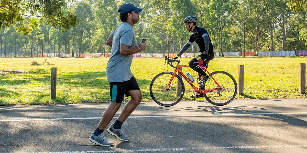 Jogger running through Parramatta Park
