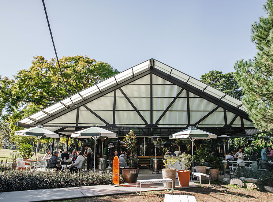 People sitting in cafe in park