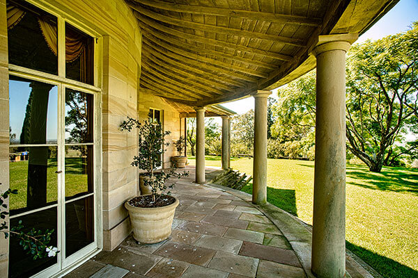 View from veranda at heritage building at Fernhill Estate 