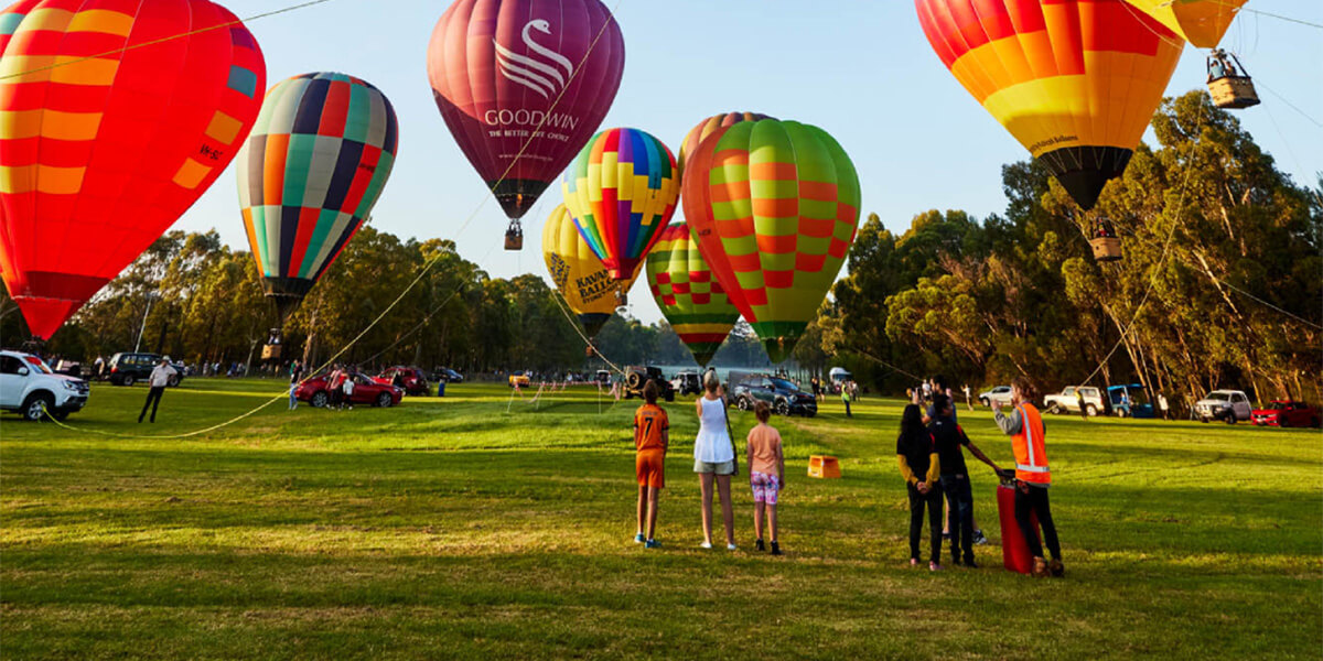 Hot air balloons.