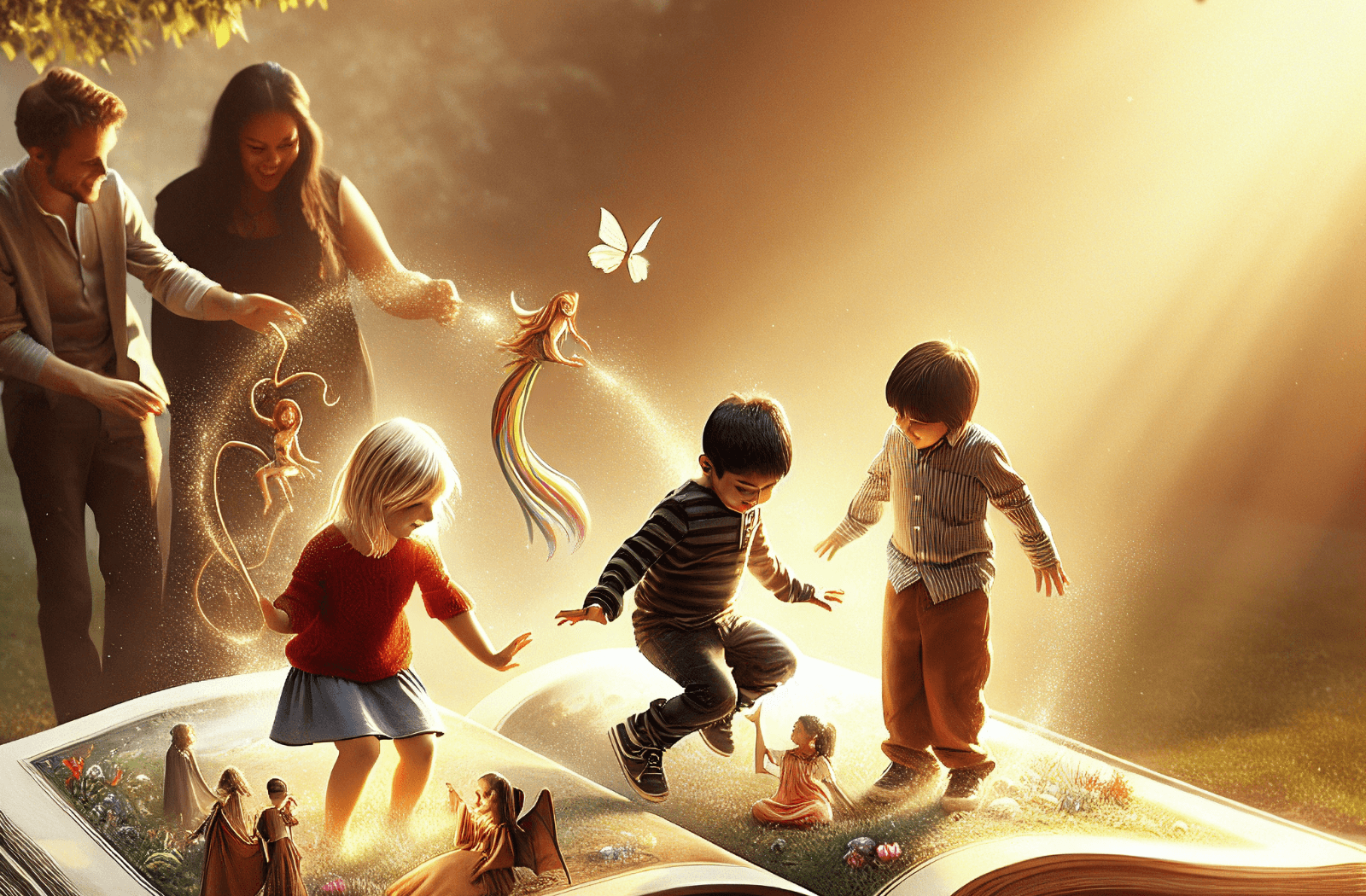 Children enjoying a fairytale.