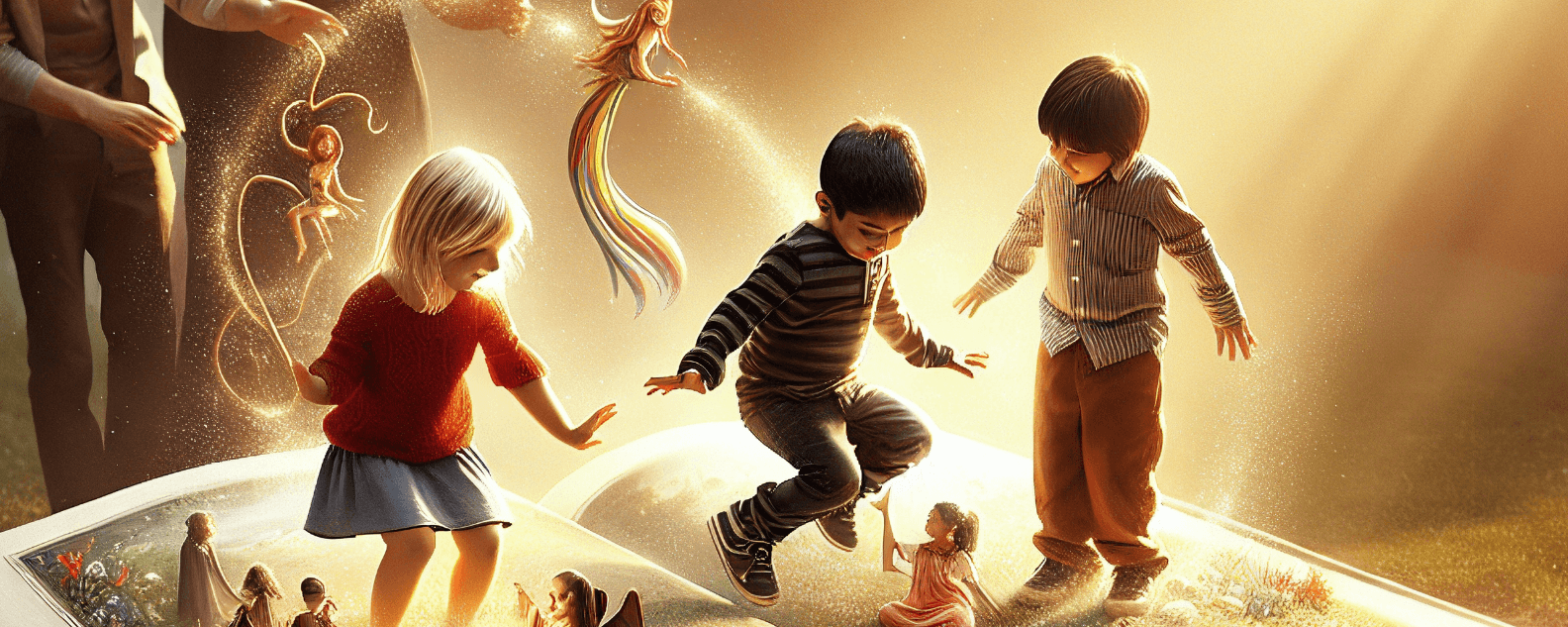 Children enjoying a fairytale. 