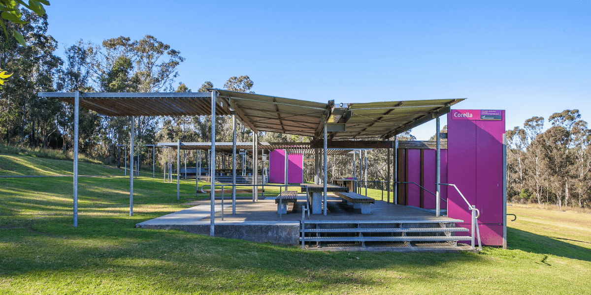 Corella picnic shelter at Western Sydney Parklands