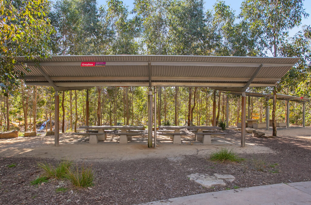 Greybox picnic shelter at Western Sydney Parklands