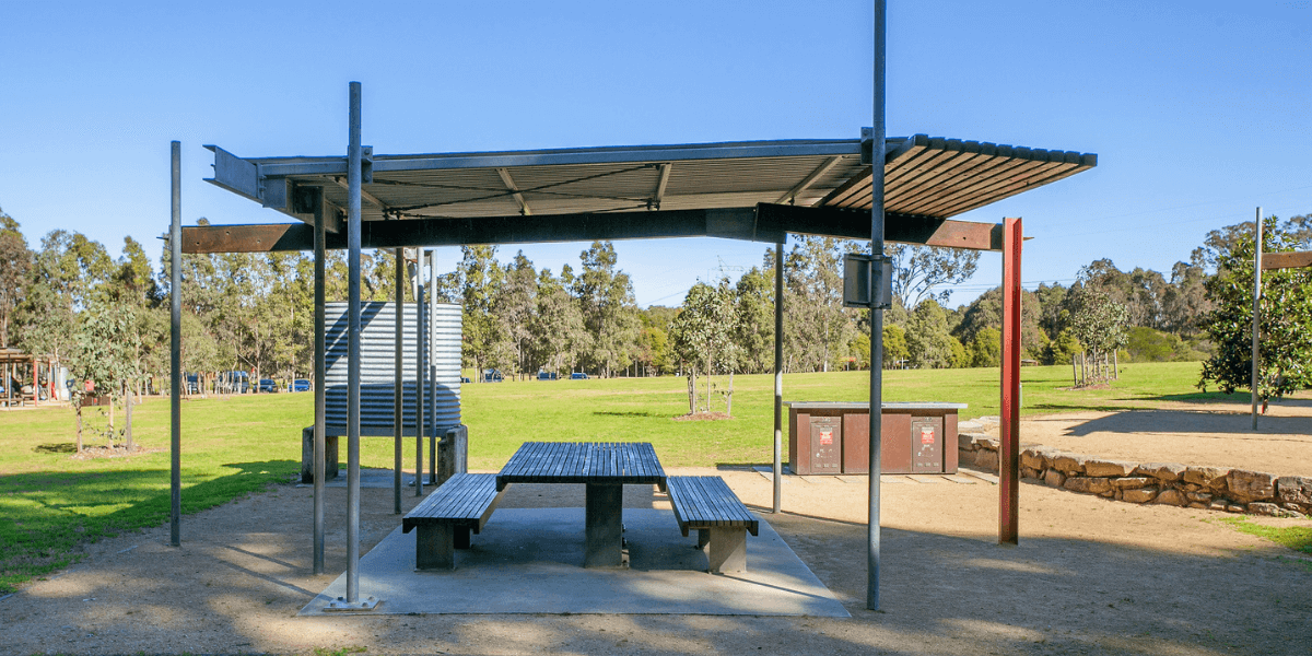 Kite picnic shelter at Western Sydney Parklands