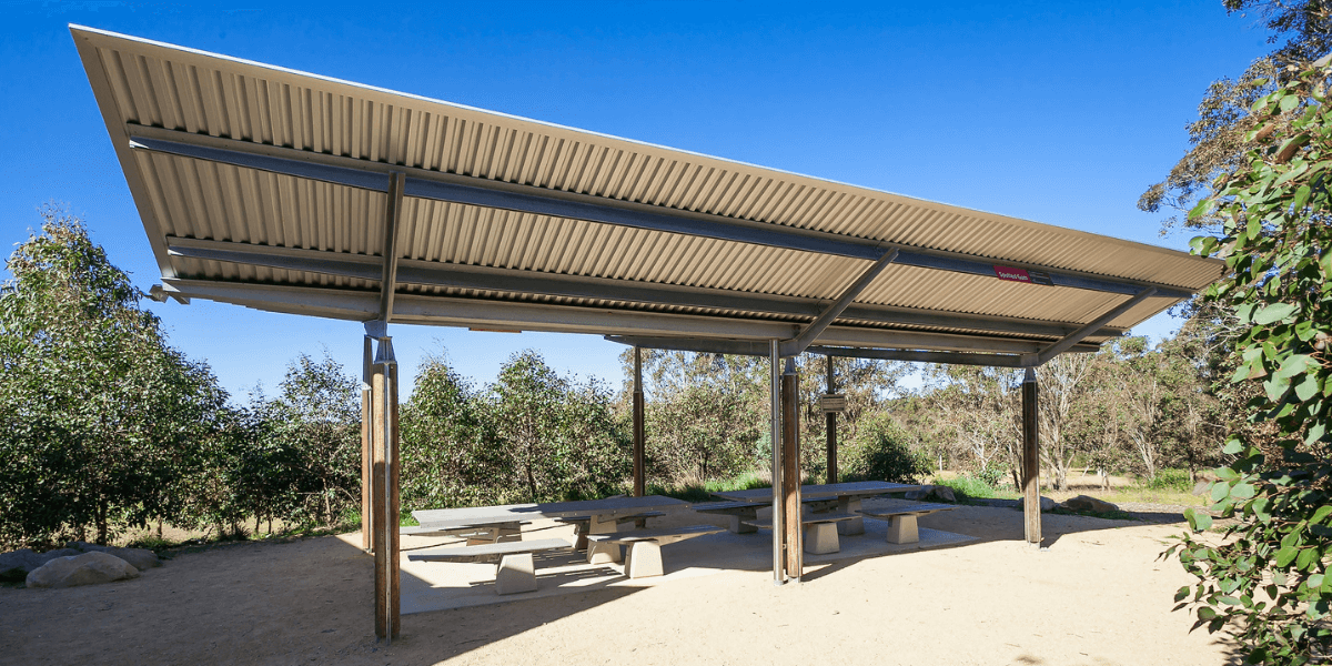 Spotted Gum picnic shelter at Western Sydney Parklands