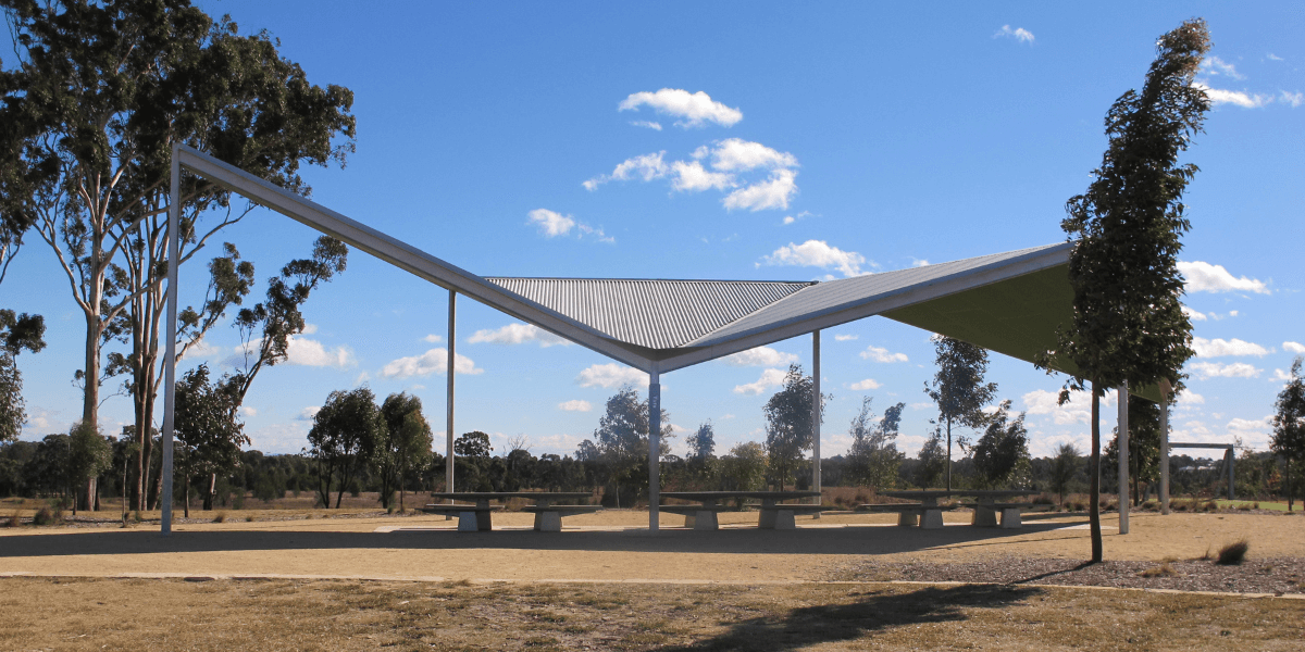 Yuru picnic shelter at Western Sydney Parklands