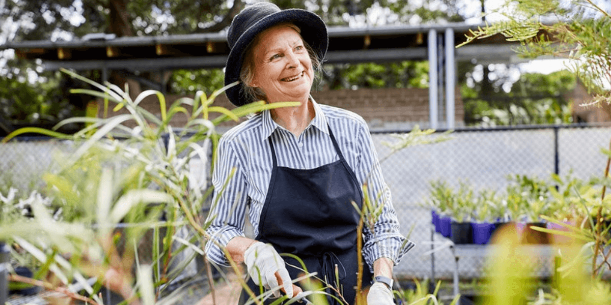 Woman volunteering with Greater Sydney Parklands.