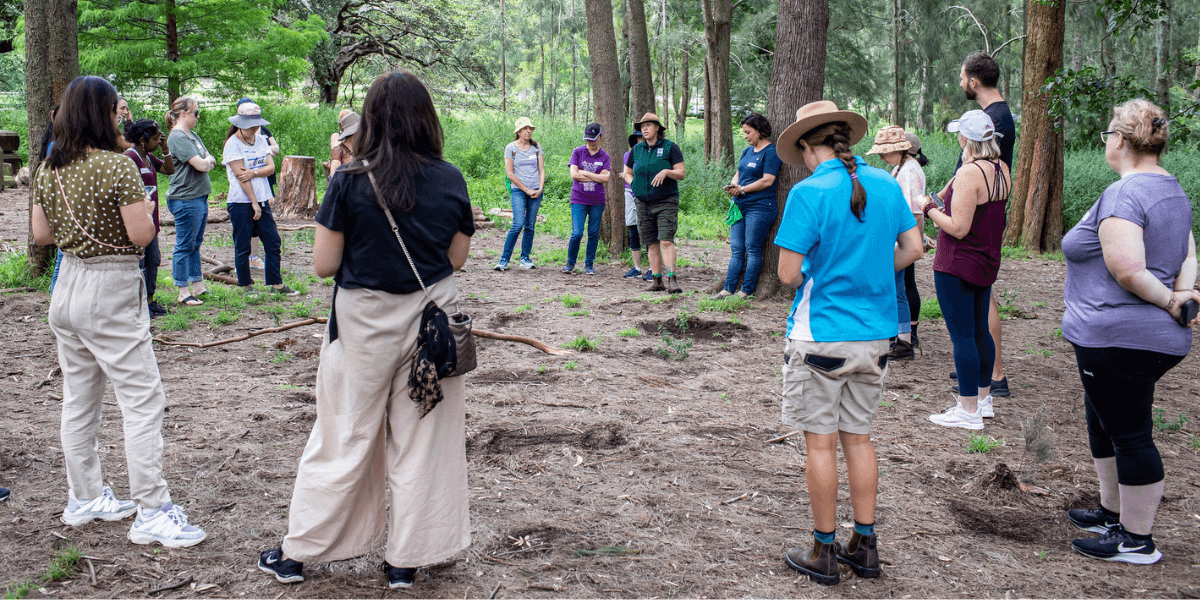 People participating in the storytelling and song program.